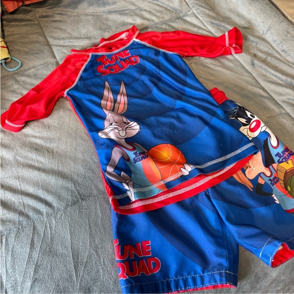 Warner Bros. Blue and Red Boys swim sz 4